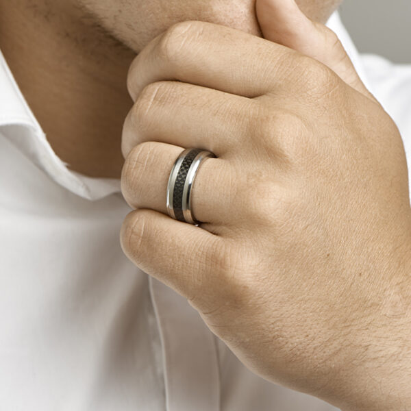 ring carbon poli/mat edelstaal - Afbeelding 2
