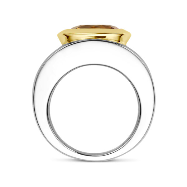 ring citrien goud met zilver - Afbeelding 3