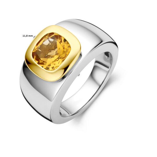 ring citrien goud met zilver - Afbeelding 4