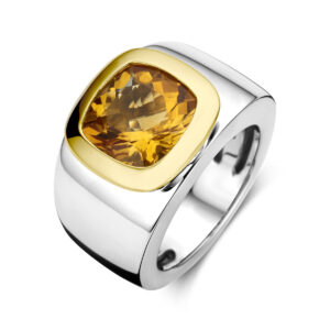 ring citrien goud met zilver