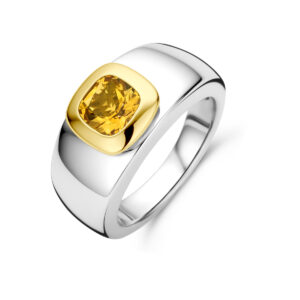 ring citrien goud met zilver