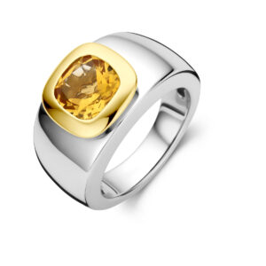 ring citrien goud met zilver