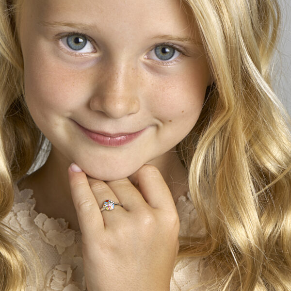 ring cupcake zilver gerhodineerd - Afbeelding 2
