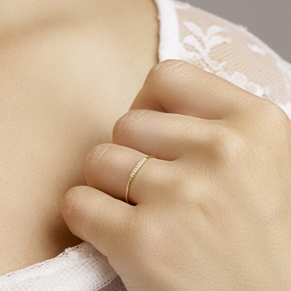 ring diamant 0.02ct h p1 14K geelgoud - Afbeelding 2