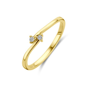 ring diamant 0.03ct h si 14K geelgoud