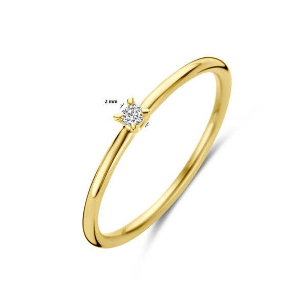 ring diamant 0.03ct h si 14K geelgoud - Afbeelding 5