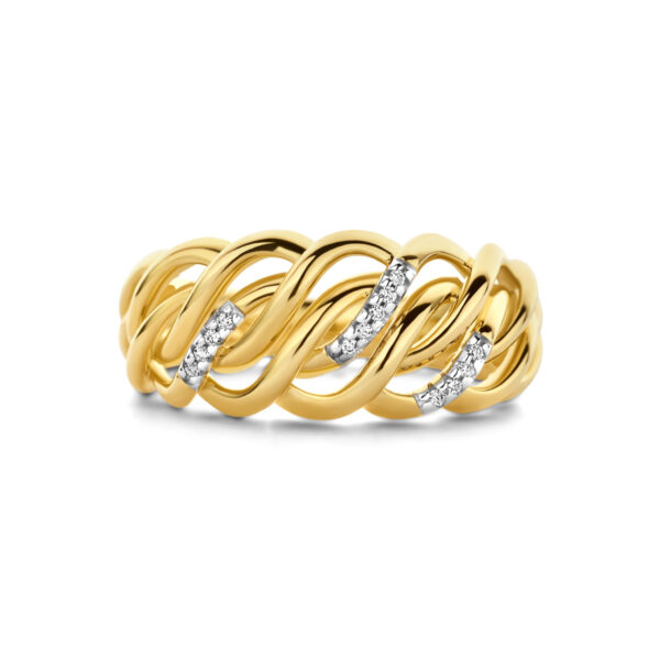ring diamant 0.04ct h si 14K geelgoud - Afbeelding 4