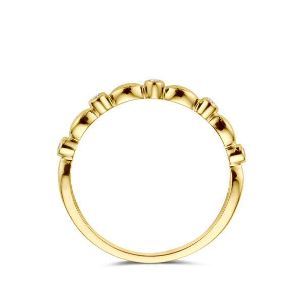 ring diamant 0.05ct h si 14K geelgoud - Afbeelding 3