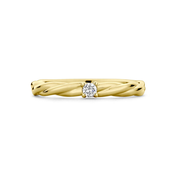 ring diamant 0.05ct h si 14K geelgoud - Afbeelding 4