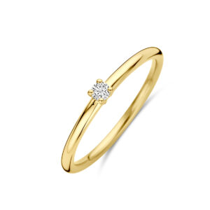 ring diamant 0.05ct h si 14K geelgoud