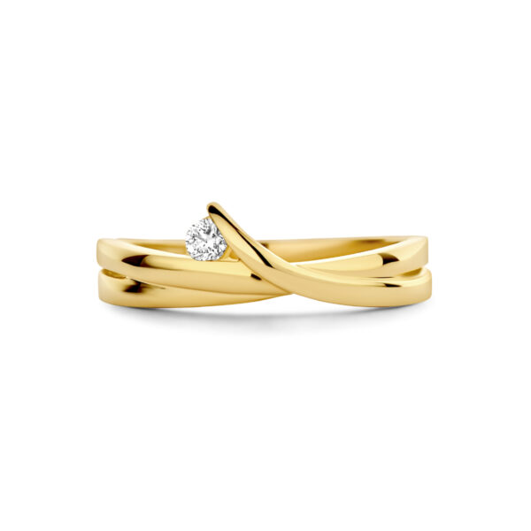 ring diamant 0.06ct h si 14K geelgoud - Afbeelding 4