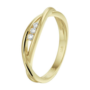 ring diamant 0.06ct h si 14K geelgoud