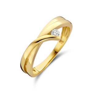 ring diamant 0.06ct h si 14K geelgoud