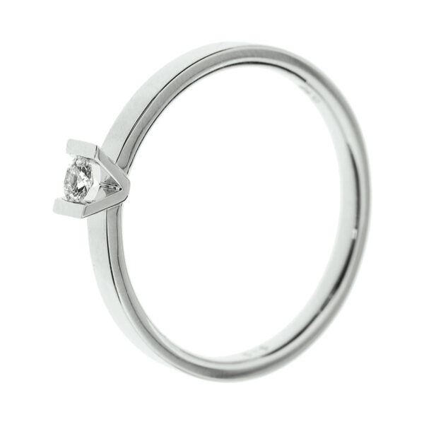 ring diamant 0.075ct h si 14K witgoud met palladium - Afbeelding 3