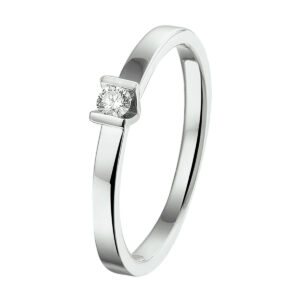 ring diamant 0.075ct h si 14K witgoud met palladium