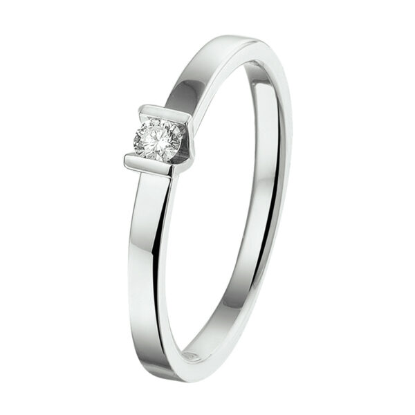 ring diamant 0.075ct h si 14K witgoud met palladium