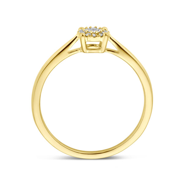 ring diamant 0.07ct h si 14K bicolor goud geel/wit - Afbeelding 3