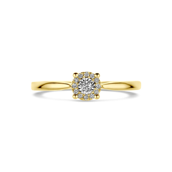 ring diamant 0.07ct h si 14K bicolor goud geel/wit - Afbeelding 4