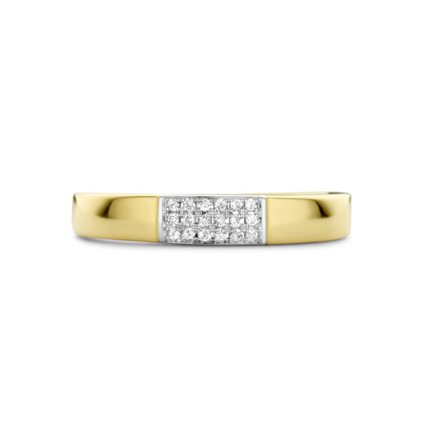 ring diamant 0.07ct h si 14K bicolor goud geel/wit - Afbeelding 4