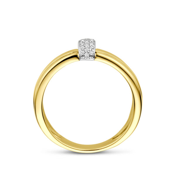 ring diamant 0.08ct h si 14K bicolor goud geel/wit - Afbeelding 3