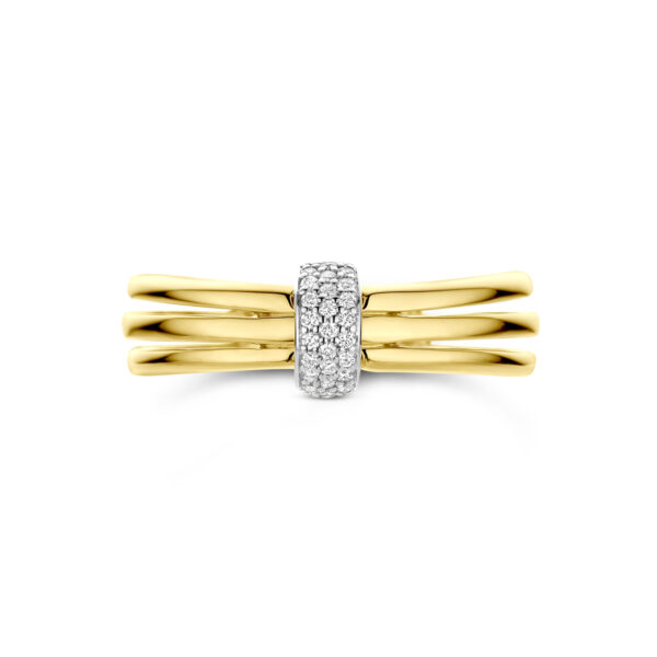 ring diamant 0.08ct h si 14K bicolor goud geel/wit - Afbeelding 4