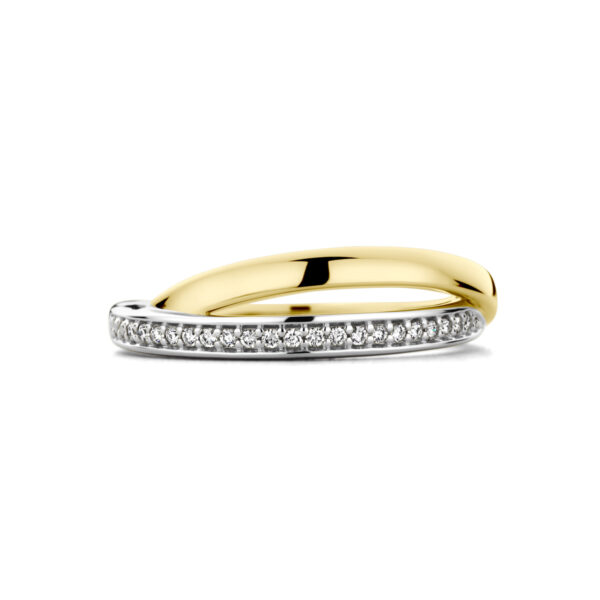 ring diamant 0.08ct h si 14K bicolor goud geel/wit - Afbeelding 6