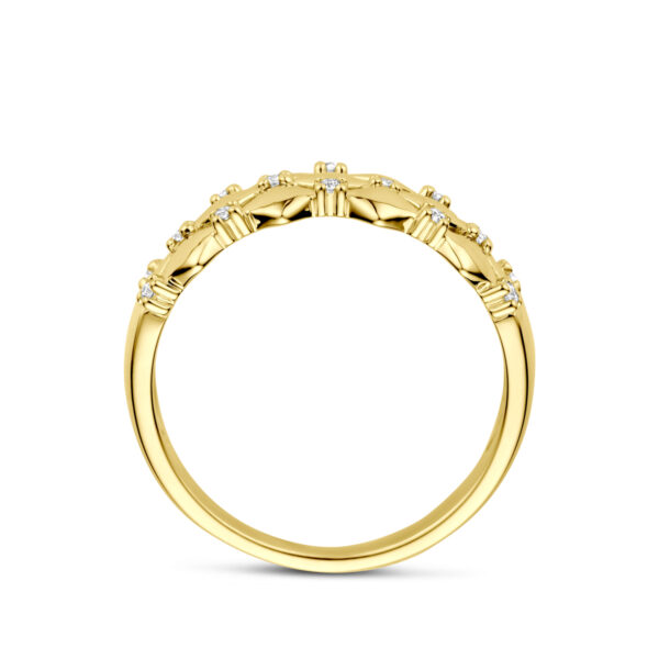 ring diamant 0.08ct h si 14K geelgoud - Afbeelding 3