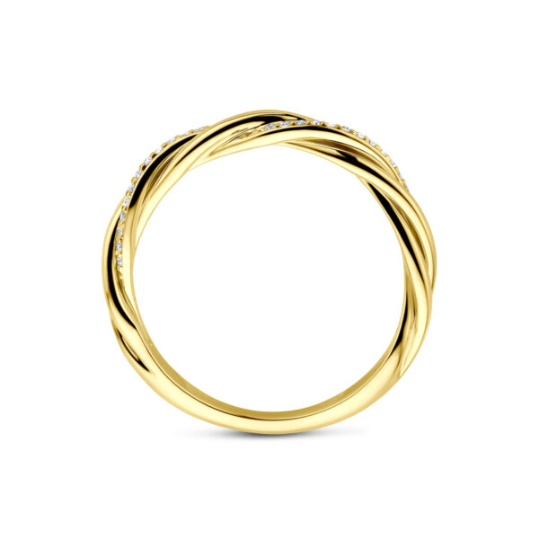 ring diamant 0.08ct h si 14K geelgoud - Afbeelding 3
