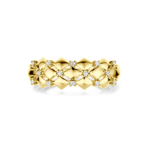 ring diamant 0.08ct h si 14K geelgoud - Afbeelding 4