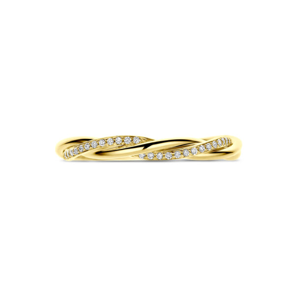 ring diamant 0.08ct h si 14K geelgoud - Afbeelding 4