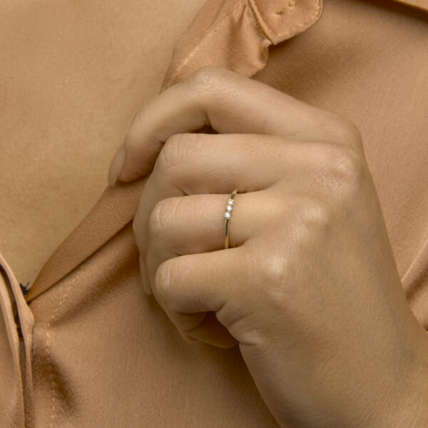 ring diamant 0.09ct h si 14K geelgoud - Afbeelding 2