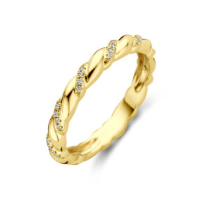 ring diamant 0.09ct h si 14K geelgoud