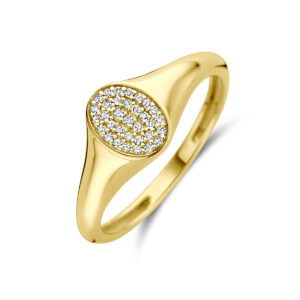 ring diamant 0.09ct h si 14K geelgoud