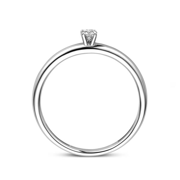 ring diamant 0.09ct h si 14K witgoud met palladium - Afbeelding 2