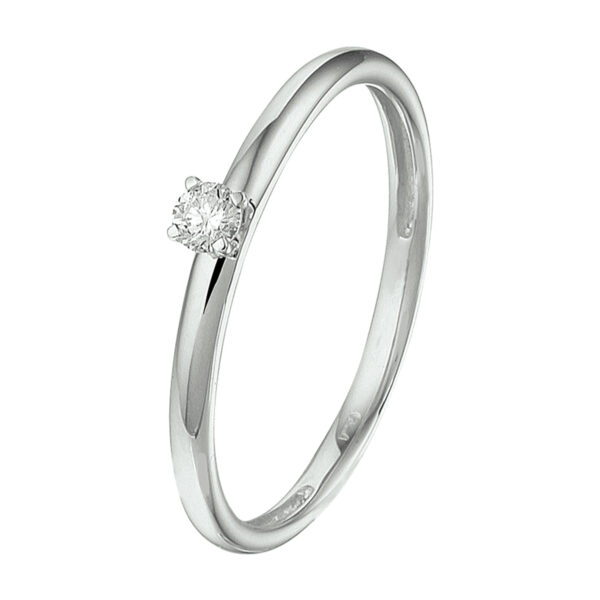 ring diamant 0.09ct h si 14K witgoud met palladium