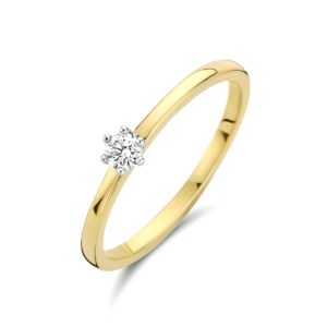 ring diamant 0.10ct h si 14K bicolor goud geel/wit