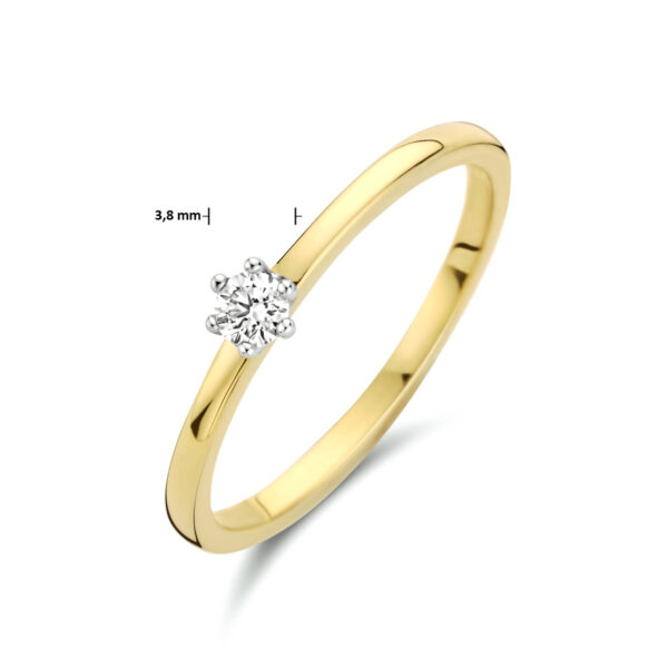 ring diamant 0.10ct h si 14K bicolor goud geel/wit - Afbeelding 5