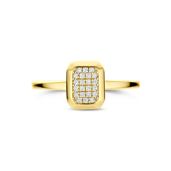 ring diamant 0.10ct h si 14K geelgoud - Afbeelding 4