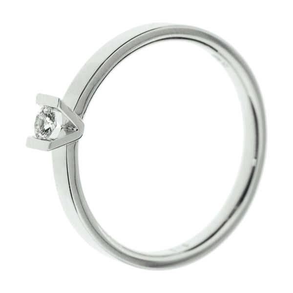 ring diamant 0.10ct h si 14K witgoud met palladium - Afbeelding 3