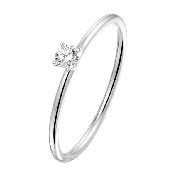 ring diamant 0.10ct h si 14K witgoud met palladium