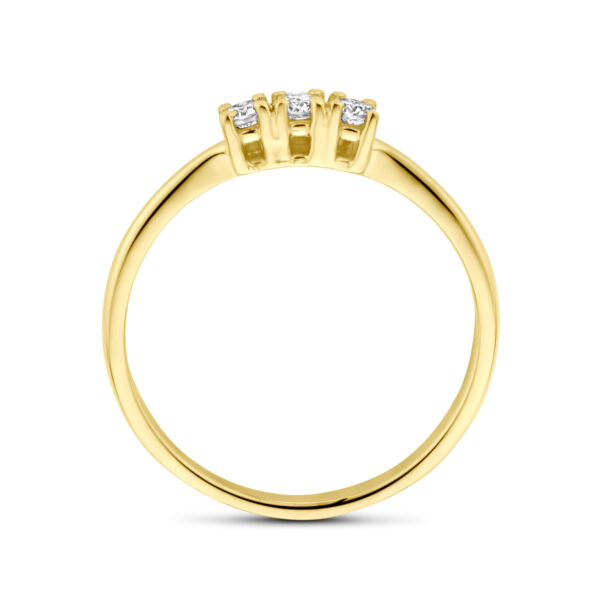 ring diamant 0.12ct h si 18K geelgoud - Afbeelding 3