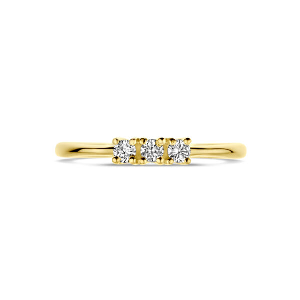 ring diamant 0.12ct h si 18K geelgoud - Afbeelding 4