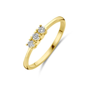 ring diamant 0.12ct h si 18K geelgoud