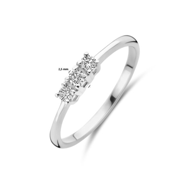 ring diamant 0.12ct h si 18K witgoud - Afbeelding 5