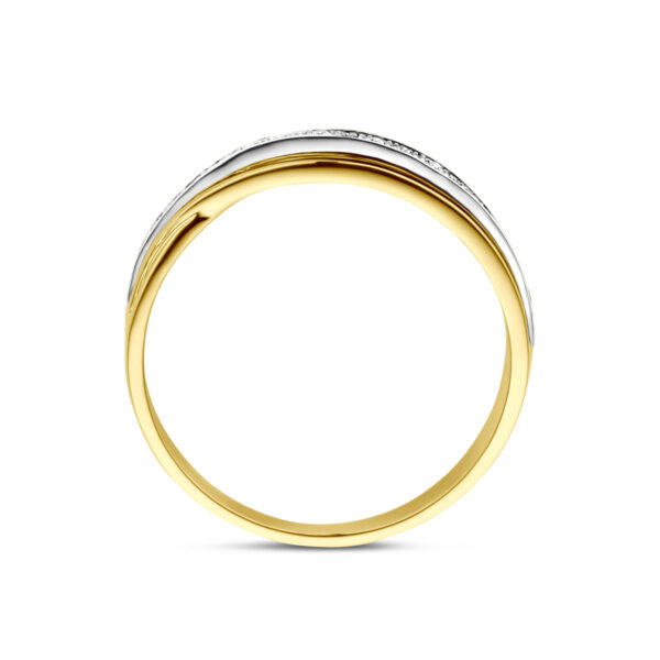 ring diamant 0.13ct h si 14K bicolor goud geel/wit - Afbeelding 3