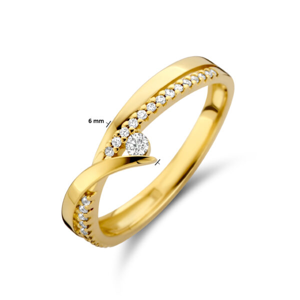 ring diamant 0.13ct h si 14K geelgoud - Afbeelding 5