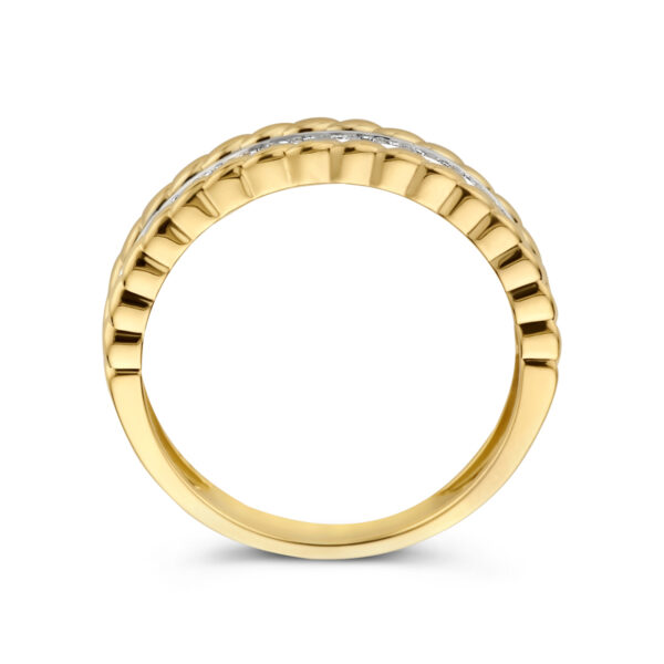 ring diamant 0.14ct h si 14K bicolor goud geel/wit - Afbeelding 3