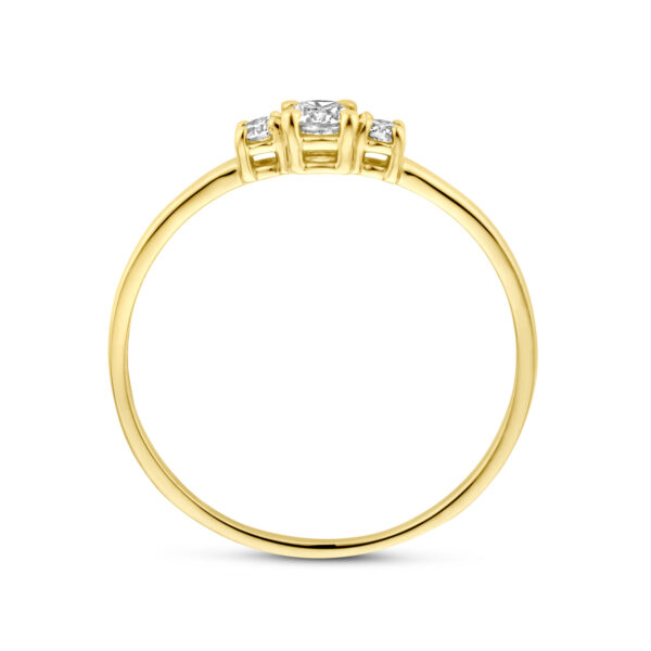 ring diamant 0.14ct h si 18K geelgoud - Afbeelding 3