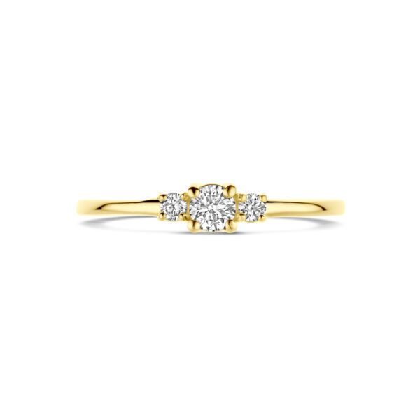 ring diamant 0.14ct h si 18K geelgoud - Afbeelding 4