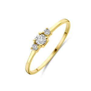 ring diamant 0.14ct h si 18K geelgoud